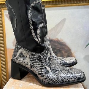Vintage Snake Print Boots